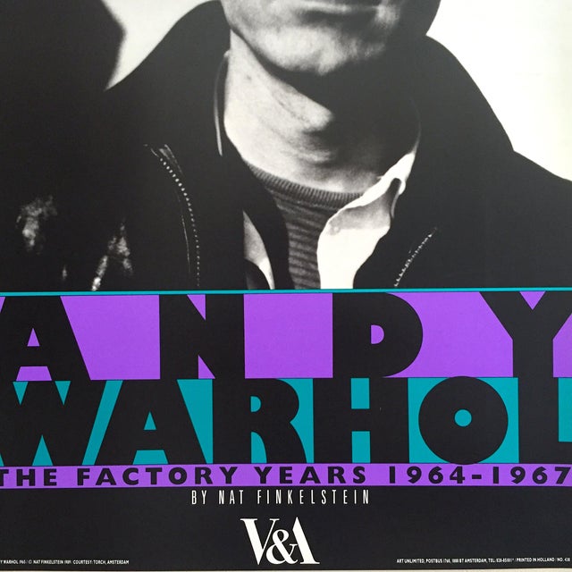 Vintage 1989 "Andy Warhol the Factory Years 1964 - 1967 " Nat Finkelstein Lithograph Print Photography Exhibition Poster For Sale In Kansas City - Image 6 of 10