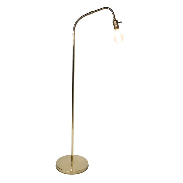 Mid 20th Century Brass Gooseneck Floor Lamp For Sale - Image 10 of 15