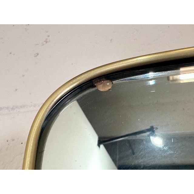 Shaped Brass Mirror, 1950s For Sale - Image 12 of 13