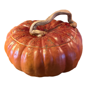 Vintage Handmade Pumpkin Covered Tureen Patricia Garrett