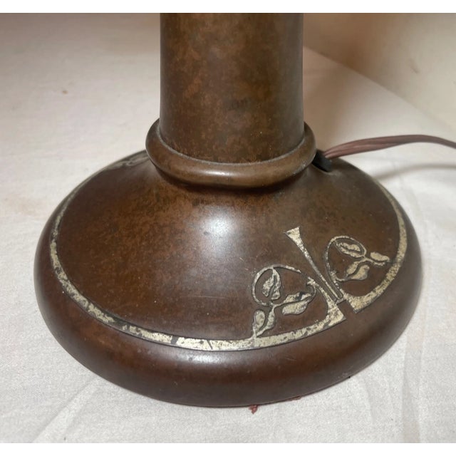 Metal Heintz Antique Arts & Crafts Sterling Silver Over Bronze Desk Table Piano Lamp For Sale - Image 7 of 15