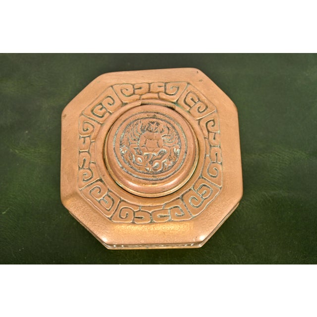 Early 20th Century Tiffany Studios New York Zodiac Bronze Doré Inkwell For Sale - Image 5 of 12