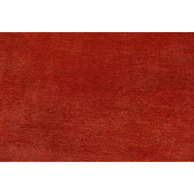 2020s Solid Red Rug 6’3” X 10’5” Wool Contemporary Hand-Knotted Carpet For Sale - Image 5 of 13