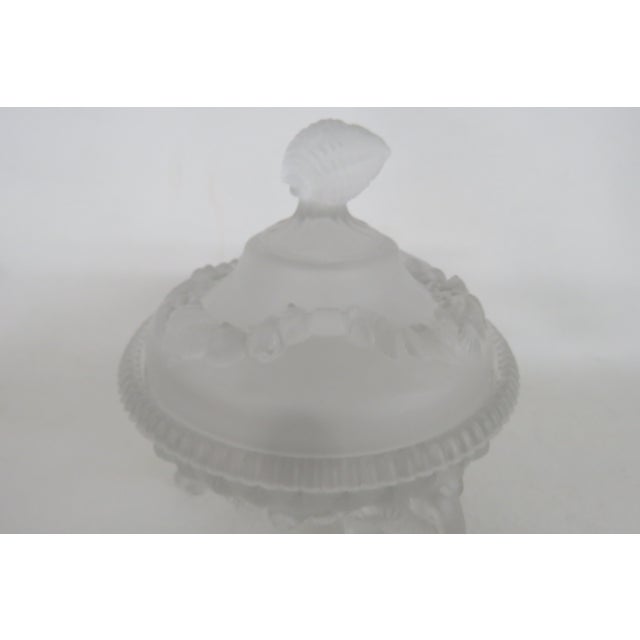 Portieux Vallerystahl Satin Argonaut Shell Frosted Glass Candy Dish 4505b For Sale In Miami - Image 6 of 18