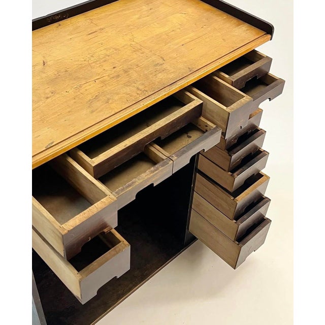 Antique Multi-Drawer Jewelers Desk/Watchmakers Work Bench by j.h. Rosberg Manufacturing Co, Chicago c.1920 For Sale - Image 4 of 12