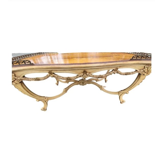 Wood 1910s Louis Xv Walnut & Kingwood Marquetry Satinwood Inlaid Cocktail Table For Sale - Image 7 of 8