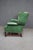 Hancock & Moore Chippendale-Style Green Leather Wingback Chair & Ottoman For Sale - Image 9 of 17