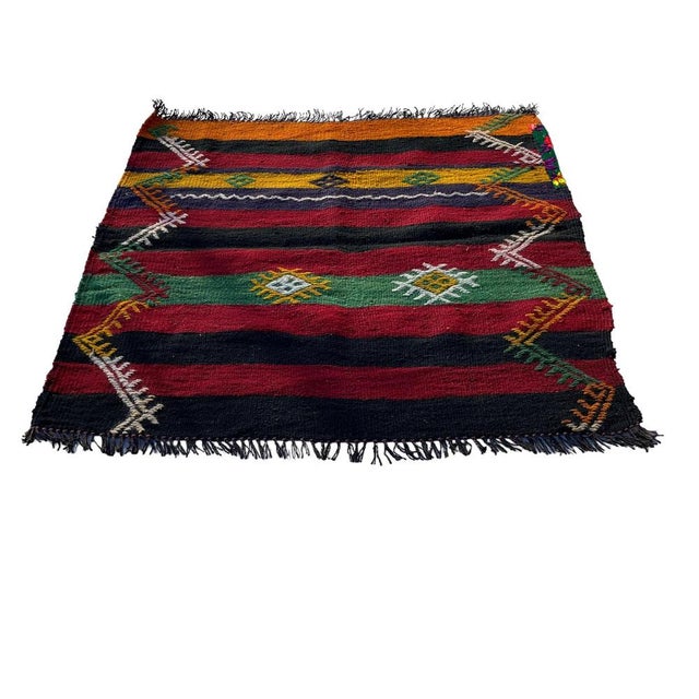 Vintage Turkish Traditional Kilim Rug, 1930s For Sale - Image 10 of 11