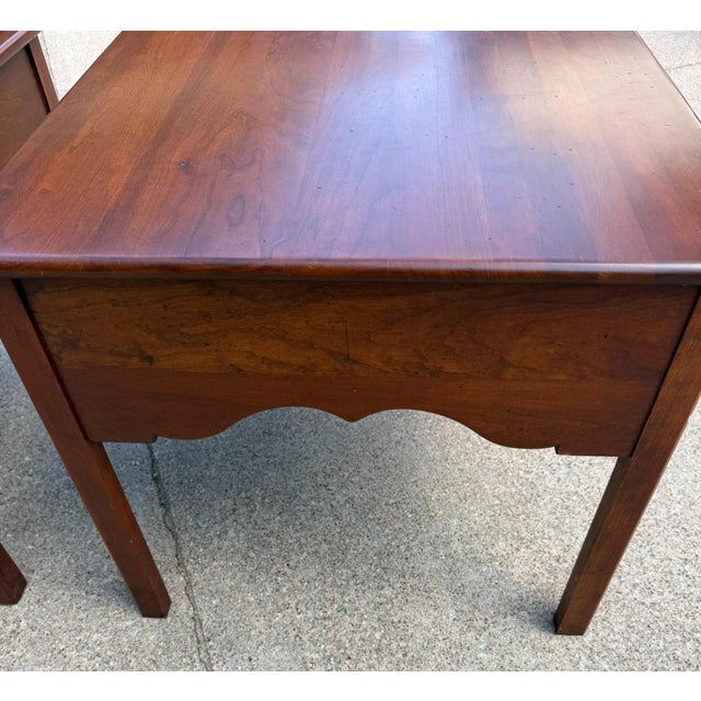 Wood Late 20th Century Bob Timberlake #833-946 for Lexington Solid Cherry Lamp End Side Tables – Pair For Sale - Image 7 of 18