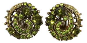 Vintage Hollycraft Pair of Earrings Button Style Dated 1955
