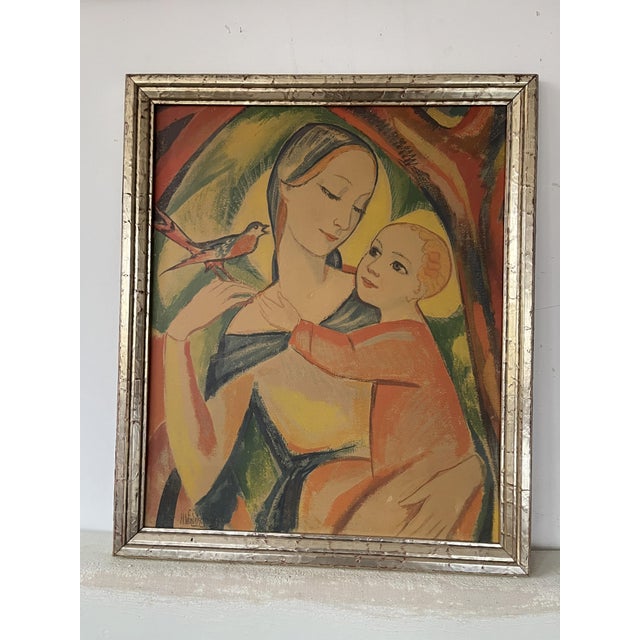 Heinrich Windelschmidt, The Madonna and Child, 1960s, Oil Painting on Panel, Framed For Sale - Image 7 of 8