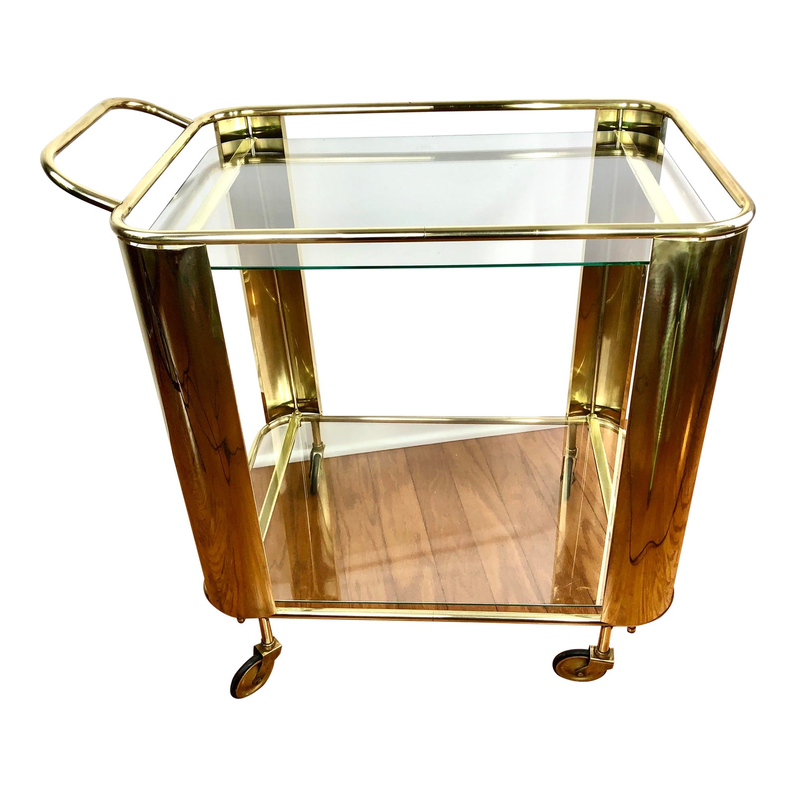 Mid Century Italian Brass Bar Cart Chairish