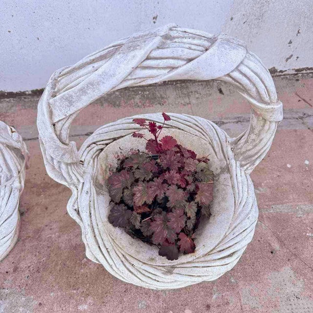 Weave Garden Basket Vases, Set of 2 For Sale - Image 4 of 8