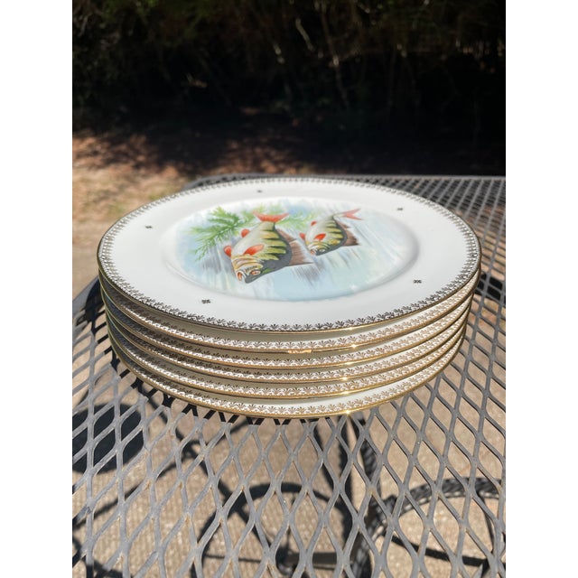 Late 19th Century French Limoges Charles Ahrenfeldt Fish Dinner Plates, Set of Six For Sale - Image 13 of 16