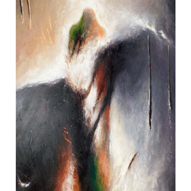 1980s Larry Fodor "Passing Shaman" 1989 Original Oil on Canvas Custom Framed Hand Signed For Sale - Image 5 of 10