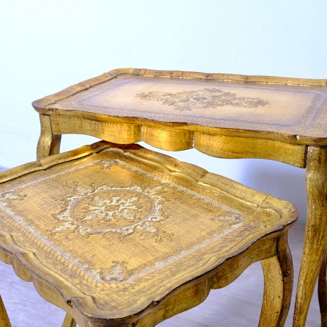 Neo-Classical Florentine Nesting Tables, Italy, 1960s, Set of 2 For Sale - Image 13 of 17