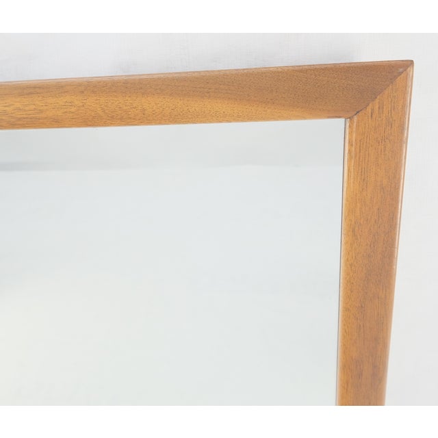 Large 31x43 Rectangle American Light Walnut Solid Wall Mirror MINT