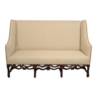 17th Century Antique High Back Sofa For Sale