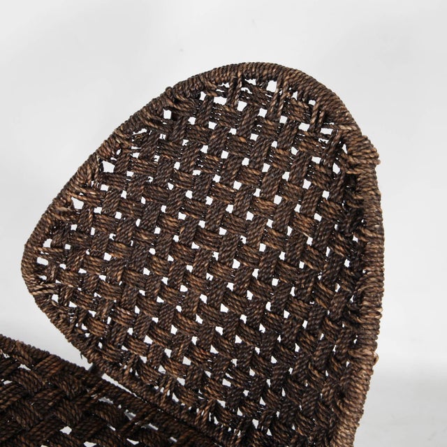 Set of Chair and Ottoman in Rope and Chrome, 1970s For Sale - Image 14 of 16