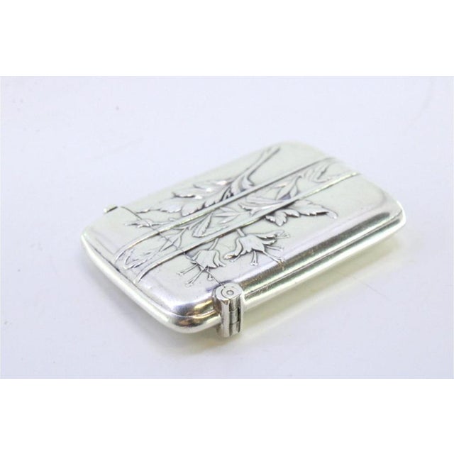 Silver Matchbox with Floral Reliefs For Sale - Image 4 of 7