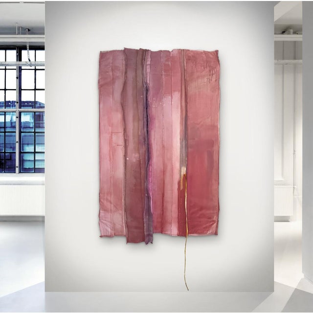 2020s "Good Morning Kiss" Salvaged Materials Coral Colorfield Wall Sculpture For Sale - Image 5 of 9