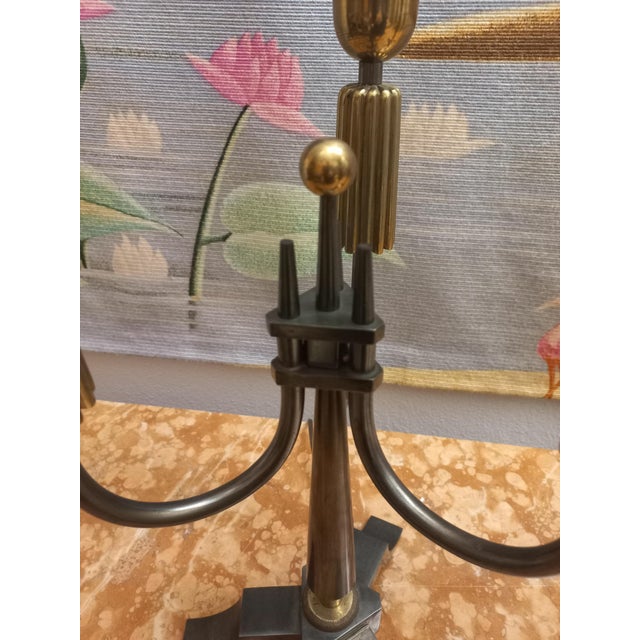 Large Brass Candelabras, 1940s, Set of 2 For Sale - Image 3 of 13