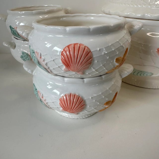 Ceramic 1991 Himark Sea Catch Seashore Serving Set Tureen Japan- 10 Pieces For Sale - Image 7 of 9