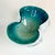 Hollywood Regency 1950s Italian Murano Alfredo Barbini Teal Bullicante Aventurine Bowl, Controlled Bubbles For Sale - Image 3 of 12