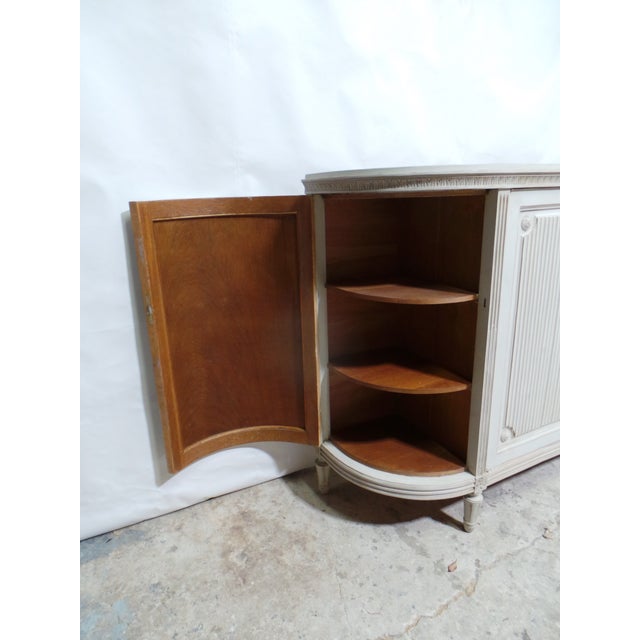 Antique White Swedish Gustavian Style Unique 4 Door Sideboard For Sale - Image 8 of 14