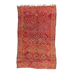 Vintage Red Talstint Moroccan Rug - 05'09 X 09'07