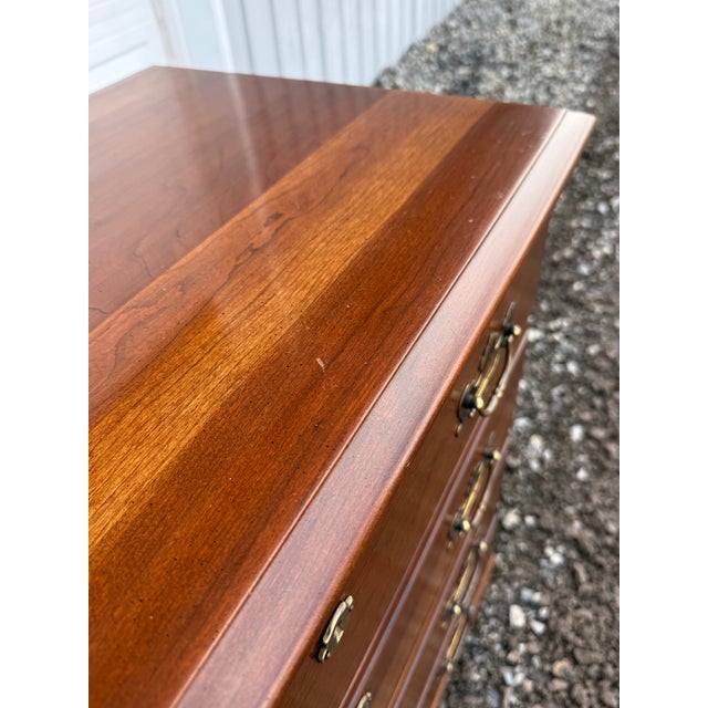 Late 20th Century Solid Cherry Chippendale Bachelors Chest For Sale - Image 9 of 10