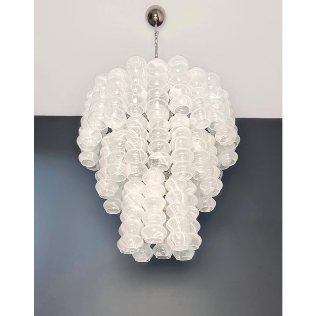Large Murano Glass 3-Tier Tube Chandelier, 1990s For Sale - Image 12 of 18
