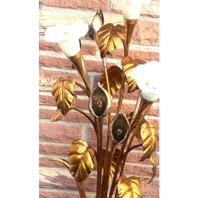 Gold-Plated Metal and Glass Shade Floor Lamp from Hans Kögl, 1960s For Sale - Image 6 of 11