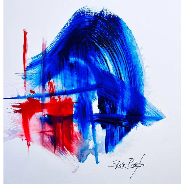 "Passion 3" Contemporary Original Abstract Ink Painting on Paper by Shabs Beigh For Sale