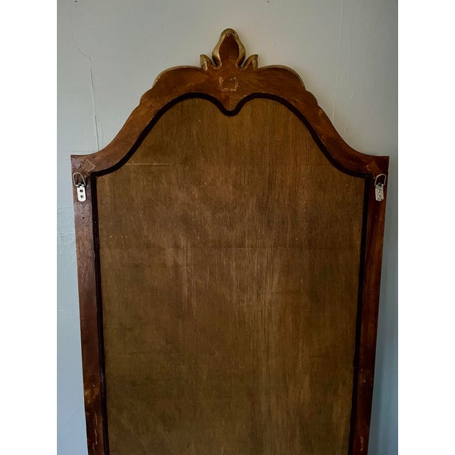 1960s Hollywood Regency Architectural Giltwood Wall Mirror With Beveled Glass For Sale - Image 12 of 12