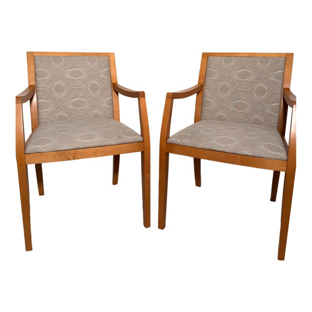 Late 20th Century Pair of Ansley Armchairs by Geiger International for Herman Miller, Upholstered For Sale