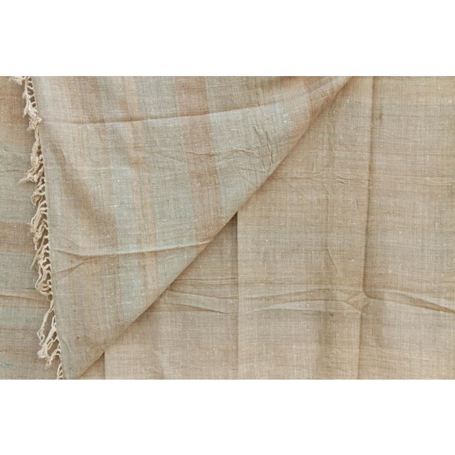 Boho Chic Organic Peace Silk Throw, River Bed Stripes For Sale - Image 3 of 5
