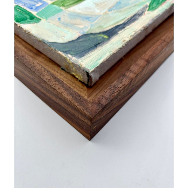 Fields, 2024 by Matt Wycoff Oil on canvas 8 5/8” x 11 1/8” 11 1/4” x 1 1/2” x 13 3/4” framed in walnut with cleat for...