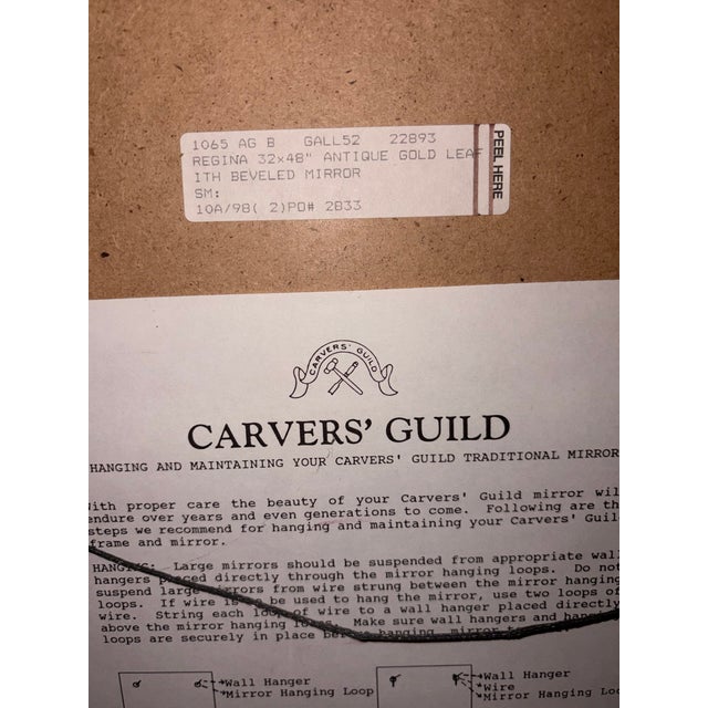 1990s Carver’s Guild Regina Gold Hand Carved Mirror For Sale - Image 5 of 16