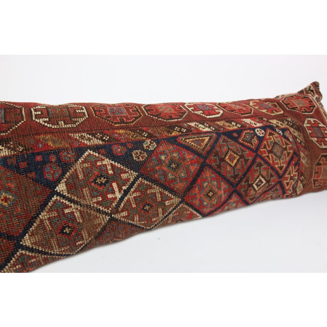 Navy Blue Antique Ethnic Handmade Decorative Throw Pillow – Sofa & Couch Accent Cushion Case -16'' X 45'' For Sale - Image 8 of 10