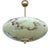 Art Deco Pendant Light in Ivory Marble Glass, 1930s For Sale