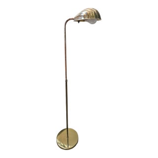 Hollywood Regency Gold Clam Shell Adjustable Floor Lamps For Sale