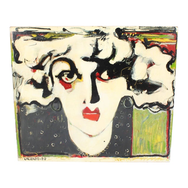 Single Vintage Alfonso Caliendo Original Abstract Pop Art Painting on Board #26 For Sale