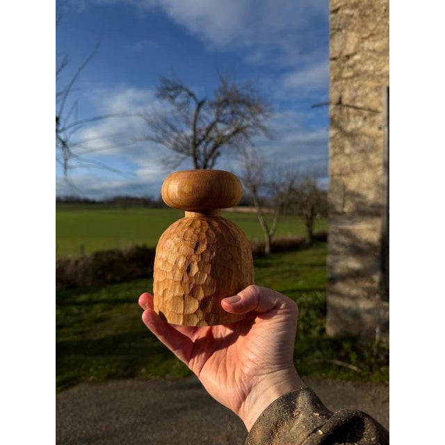 Beech Candlestick 6 by Romain Des Bois For Sale - Image 6 of 9