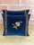 Early 21st Century Pair of French Sapphire Velvet Pillows With 19th Century Gold Metallic Appliques For Sale - Image 5 of 11
