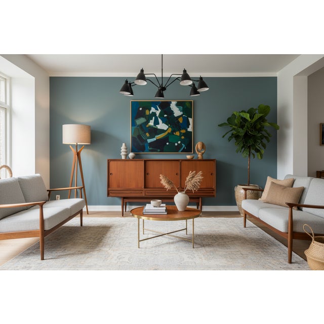 Brown Danish Sideboard in Teak and Walnut with Sliding Doors, 1960s For Sale - Image 8 of 18