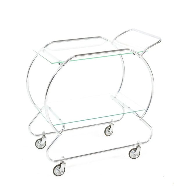 1930s Art Deco Nickel-Plated Brass Serving Trolley, 1930s For Sale - Image 5 of 13