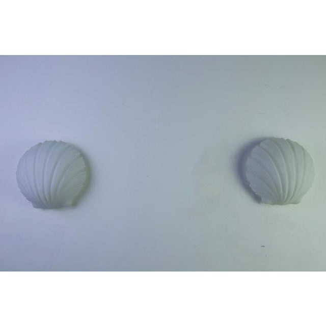 Gold Opaline Glass Shell Wall Lamps from Glashütte Limburg, 1960s, Germany, Set of 2 For Sale - Image 8 of 12