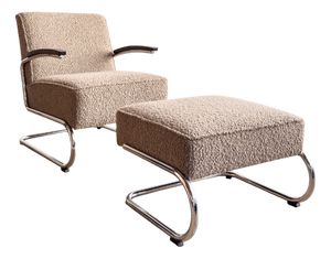 Set of Model 411 Cantilever Lounge Chair and Ottoman from Thonet, Germany, 2000s