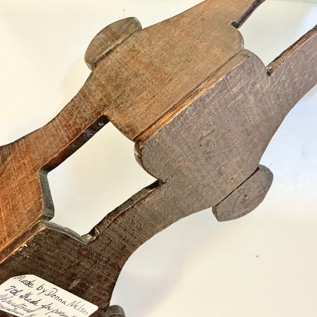 1942 Vintage Americana Folk Art Boho Chic Corner Wall Mounted Shelf, 3-Tier For Sale - Image 12 of 12